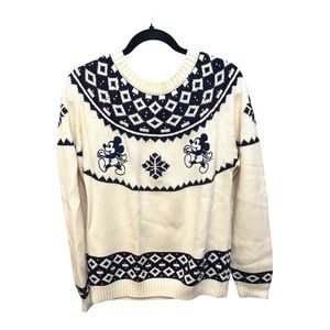 Tokyo Disney cream and navy Christmas sweater